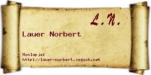 Lauer Norbert névjegykártya